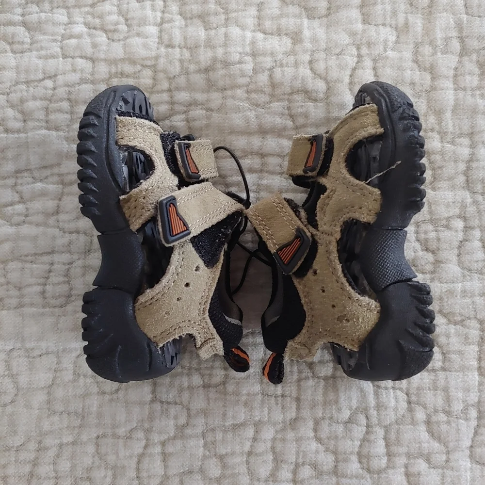 Bundle Of Shoes, Infant Boy's Size 2, Grey/Orange and Brown/Black